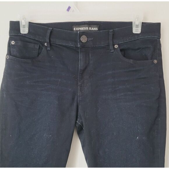 Express Super Soft Mid Rise Legging Jeans in Dark Wash Size 12 - Picture 5 of 6